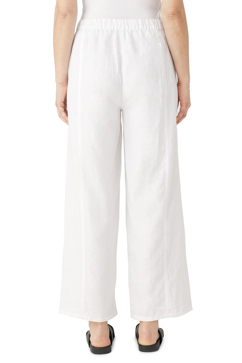 Wide Leg Organic Linen Ankle Pants, Alternate, color, WHITE