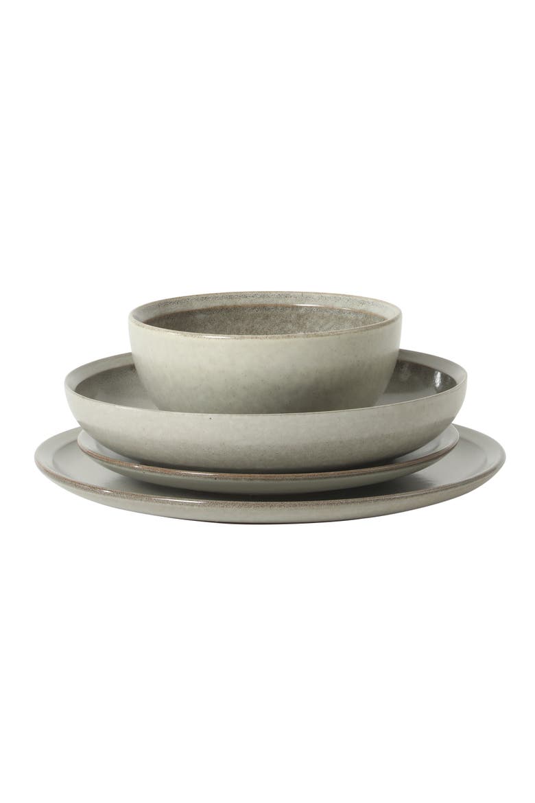 Beckett 16-Piece Matte Reactive Glaze Stoneware Dinnerware Set, Alternate, color, Ash White