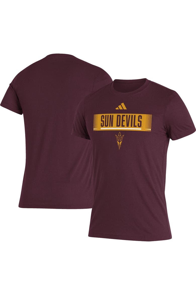 Men's adidas Maroon Arizona State Sun Devils Wordmark Tri-Blend T-Shirt, Main, color, Maroon