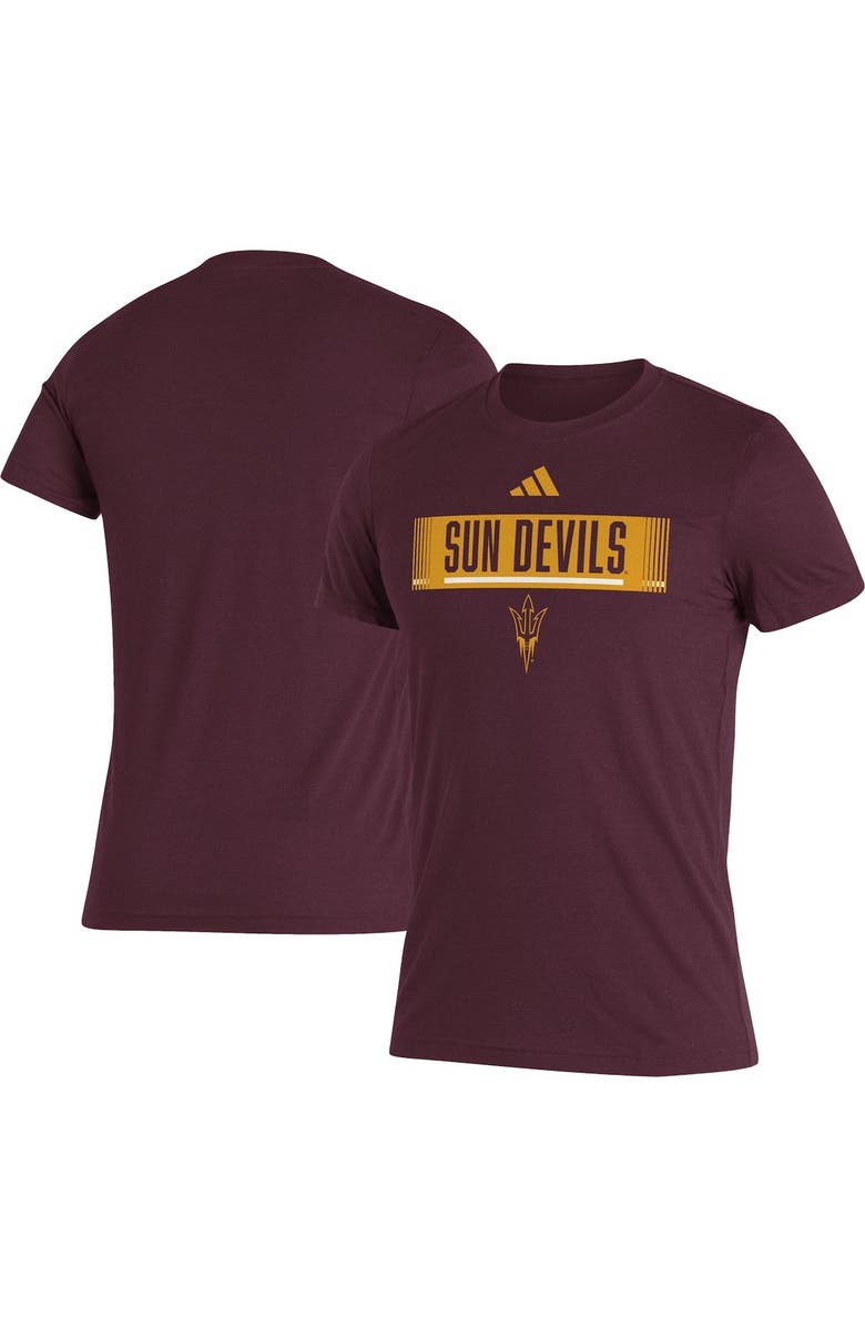 adidas Men's adidas Maroon Arizona State Sun Devils Wordmark Tri-Blend T-Shirt, Main, color, 