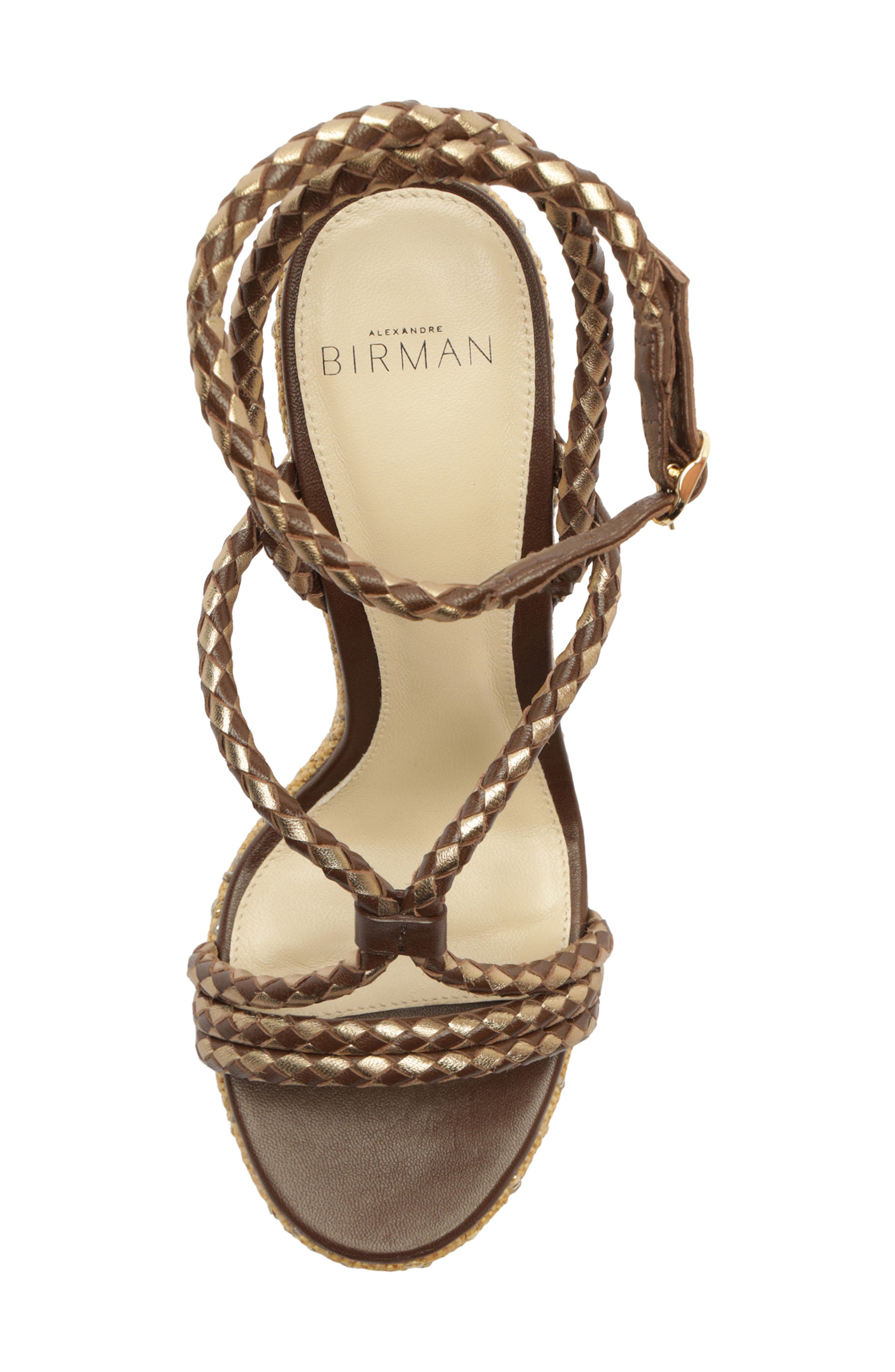 Alexandre Birman Elba Ankle Strap Wedge Sandal, Alternate, color, Marrone