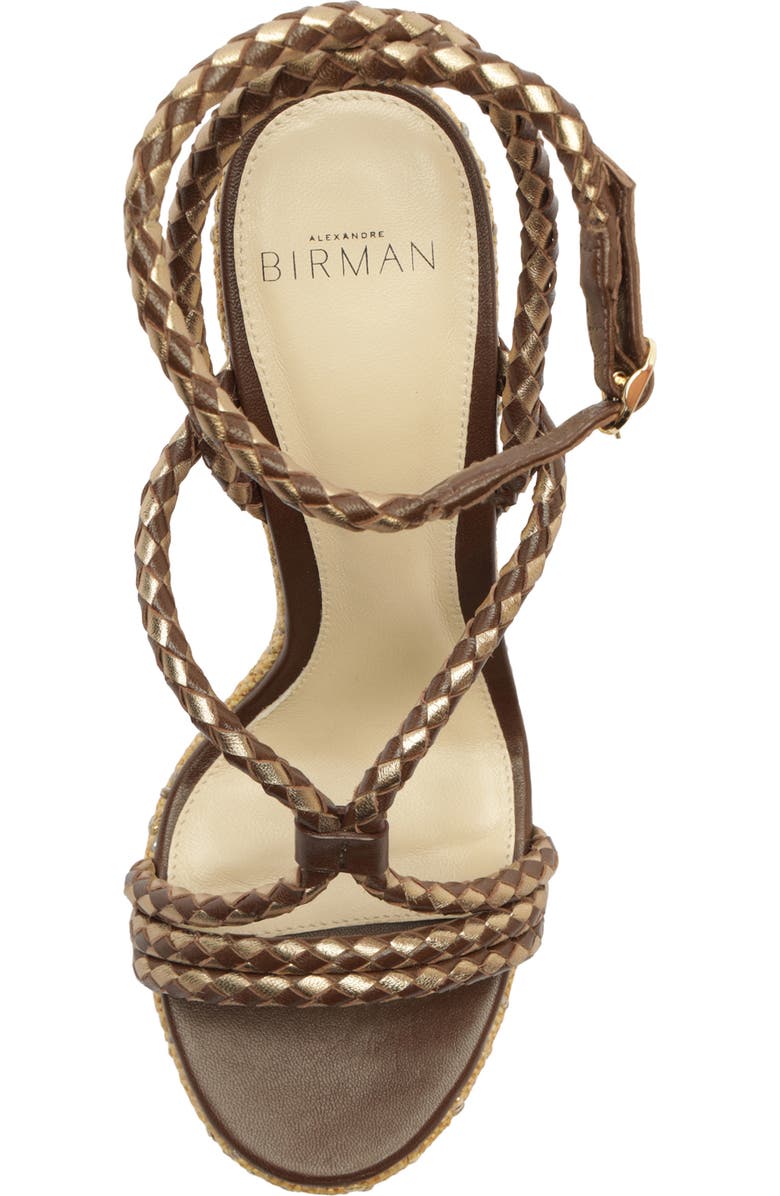 Alexandre Birman Elba Ankle Strap Wedge Sandal, Alternate, color, Marrone