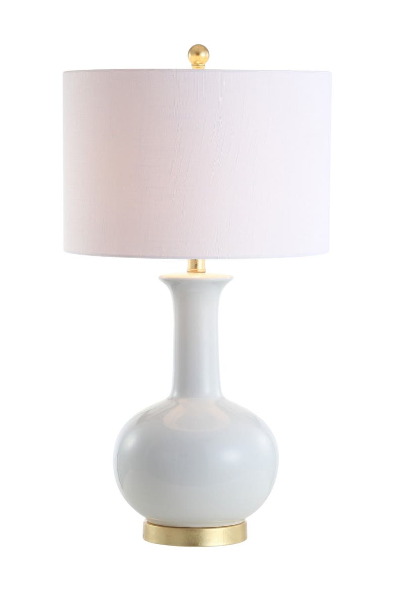 Brussels 27" Contemporary Transitional Ceramic/Metal LED Table Lamp, Main, color, White