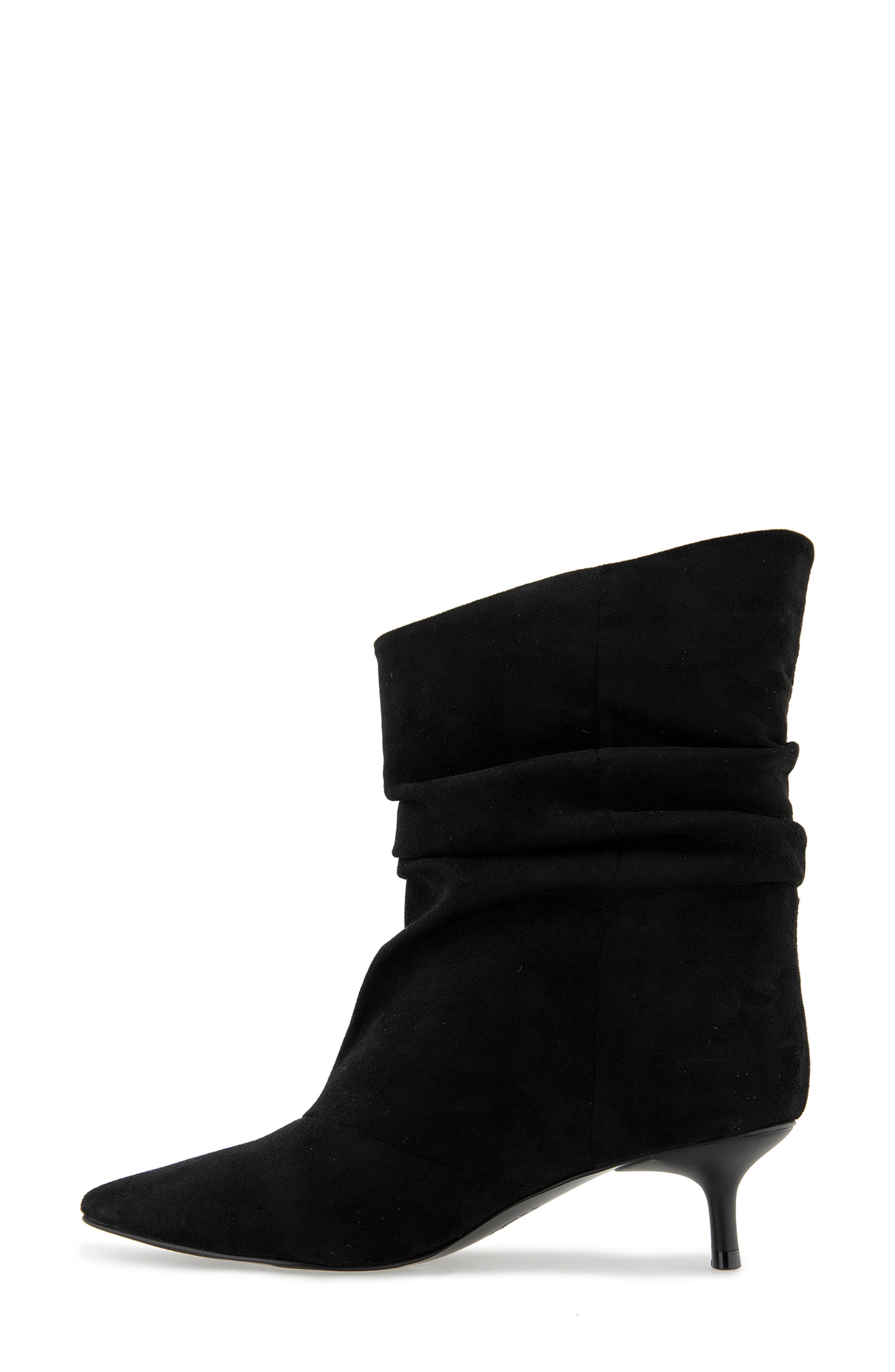 Polina Pointed Toe Slouch Bootie, Alternate, color, BLACK FAUX SUEDE