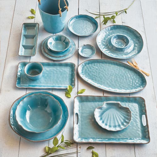 Tag Veranda Melamine Divided Serving Dish Aqua Blue Perfect For Spring In Blue