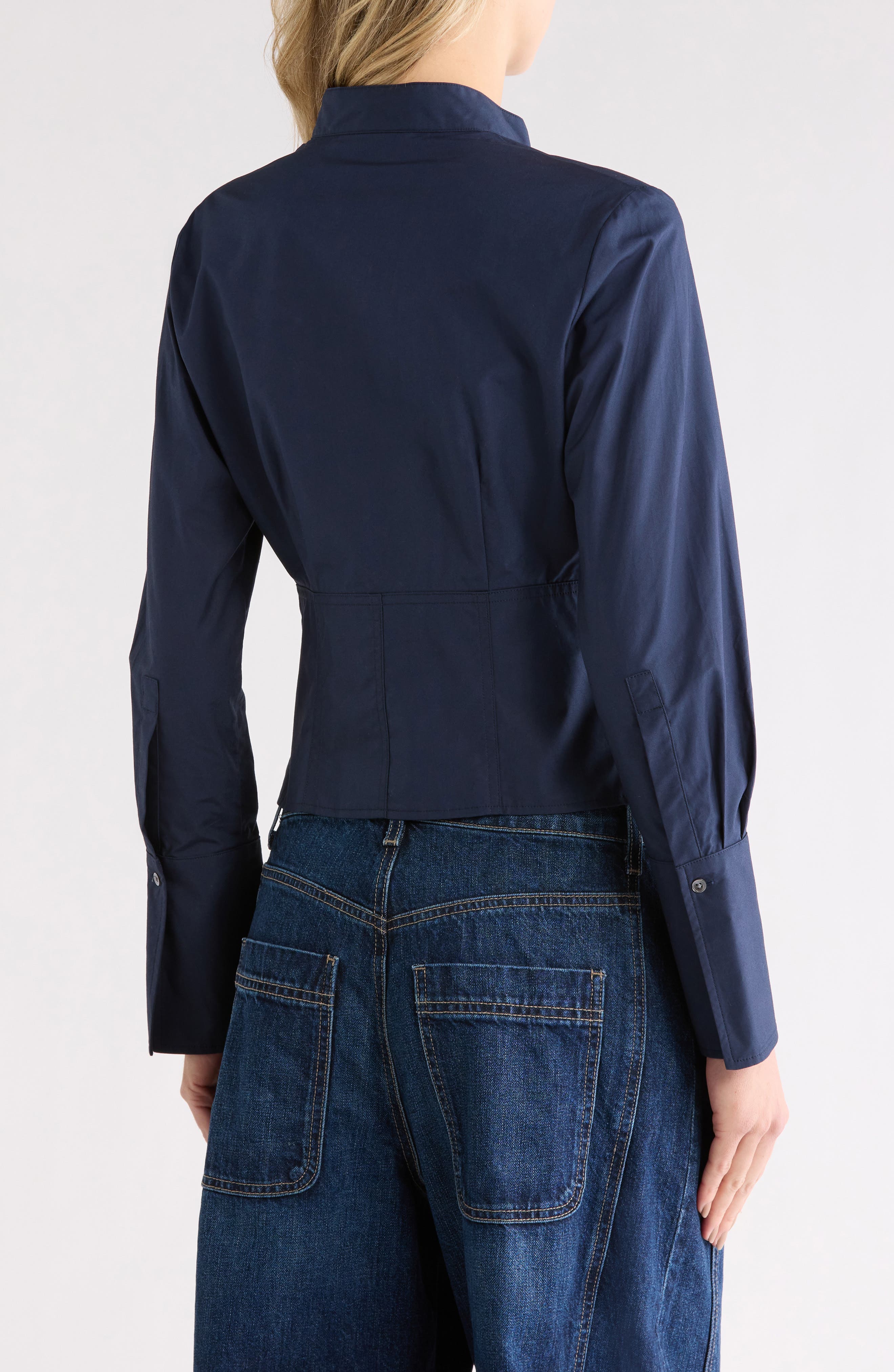 Fifis Tie Neck Button-Up Shirt - image 2