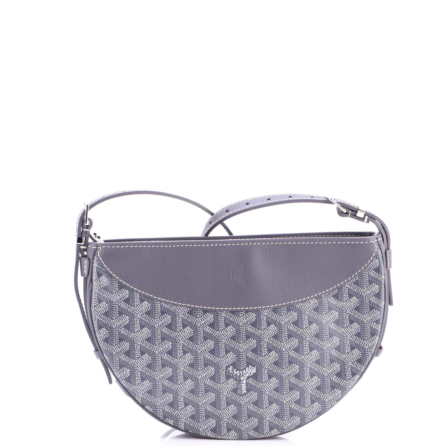 Hirondelle Shoulder Bag Coated Canvas and Leather, Main, color, Gray