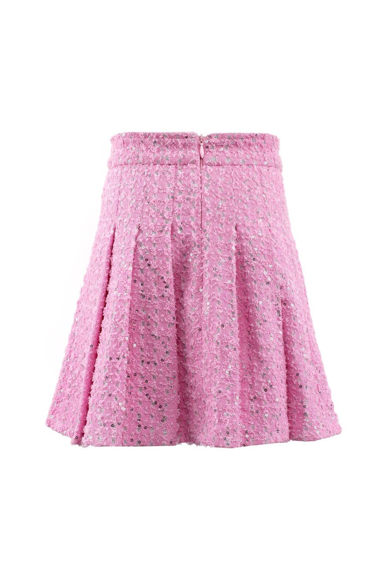 Denim Sparkle Pleated Skirt, Main, color, Pink
