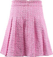 Lola + The Boys Denim Sparkle Pleated Skirt