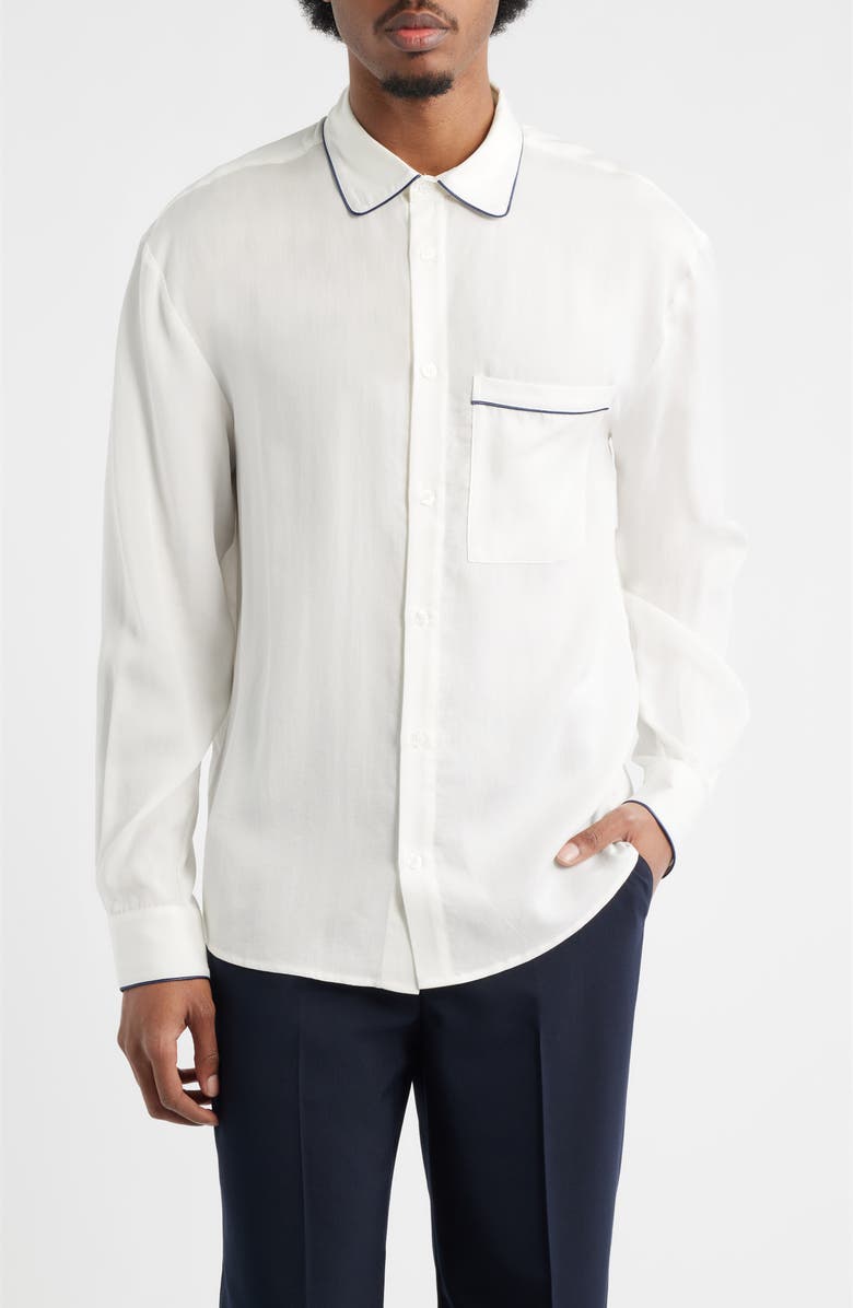 KROST Jordan Regular Fit Piping Button-Up Shirt, Main, color, White