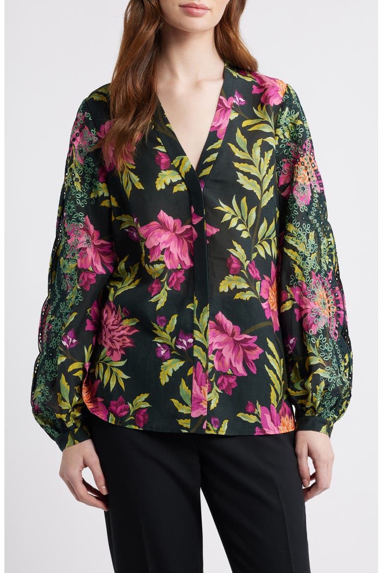 Jennifer Blouse, Main, color, BLACK MULTI