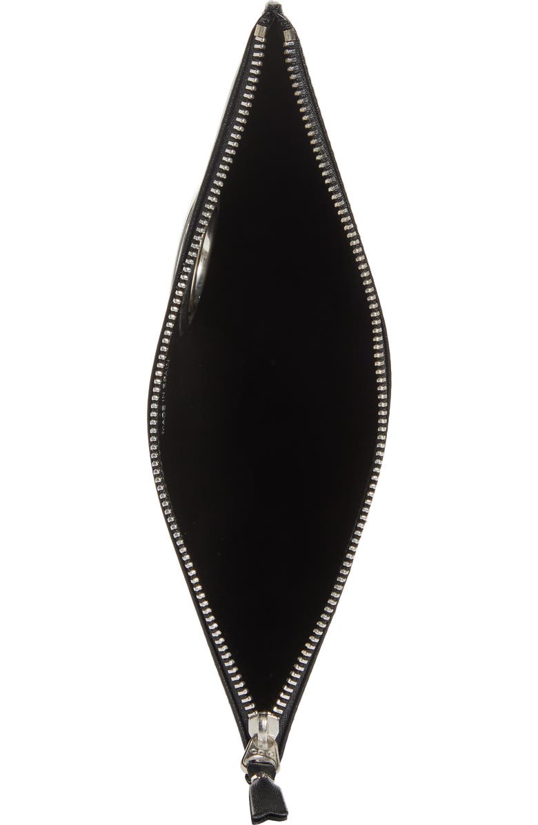 Comme des Garçons Wallets Large Eyelet Leather Zip Pouch, Alternate, color, Black