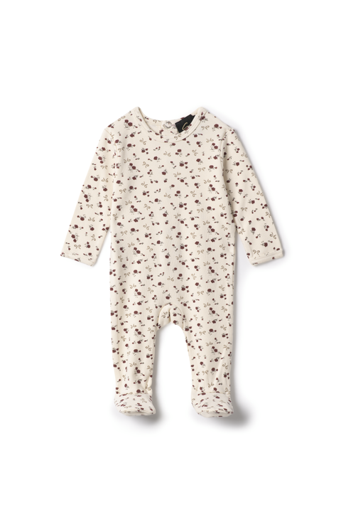 Allover Floral Print Center Back Snap Romper (Baby)