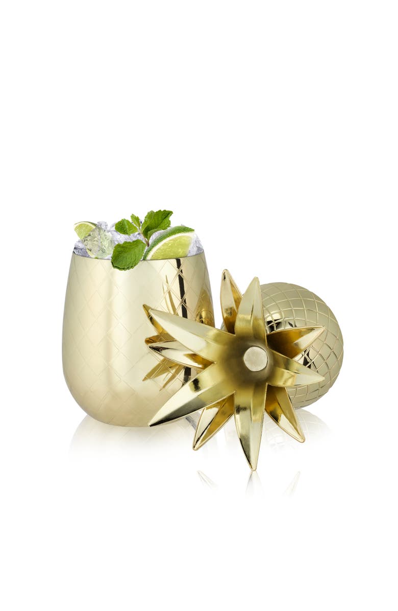 Viski Pacific Pineapple Tumbler, Alternate, color, Gold
