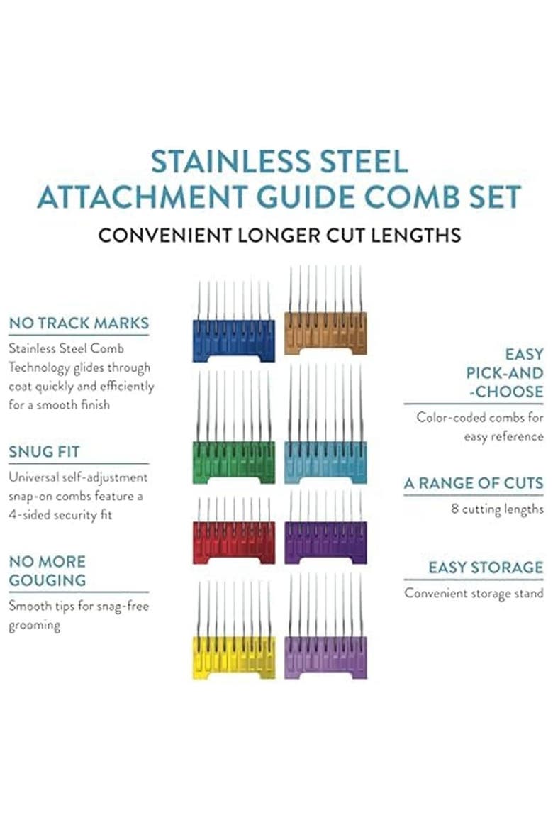 Pet Grooming Clipper Guide Combs for Cats, Dogs, Alternate, color, Multicolor