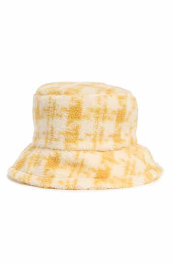 AREA STARS Houndstooth Faux Shearling Bucket Hat