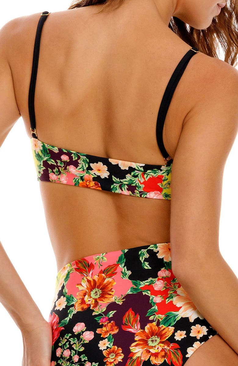 Agua Bendita Thyra Dawn Lace-Up Front Bikini Top, Alternate, color, Black