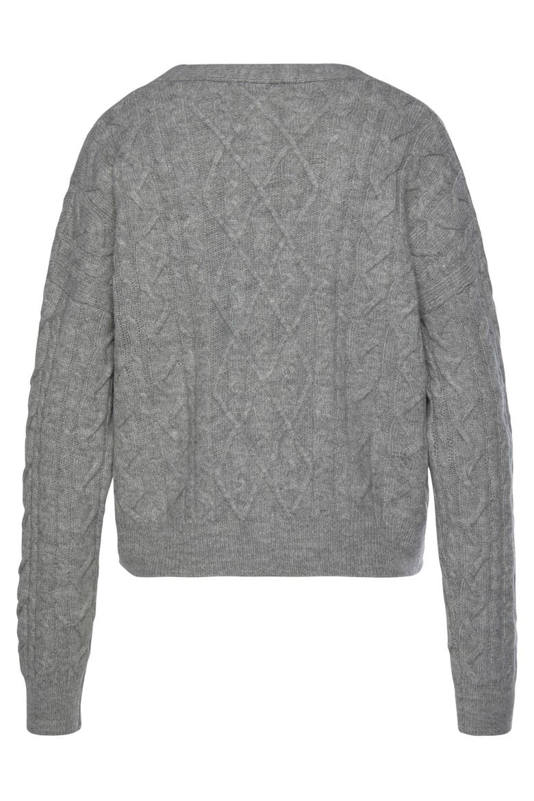 Cable Knit Cardigan, Alternate, color, Grey Heather