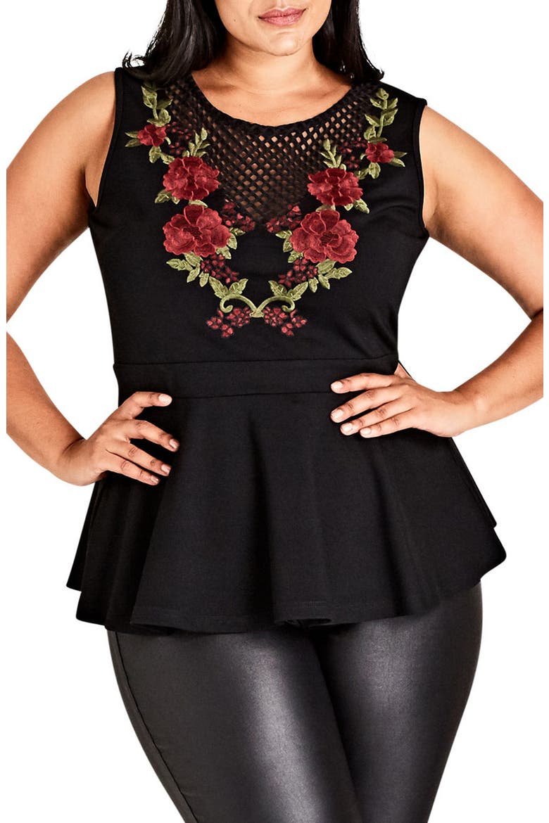 Rose Devotion Top, Main, color, BLACK