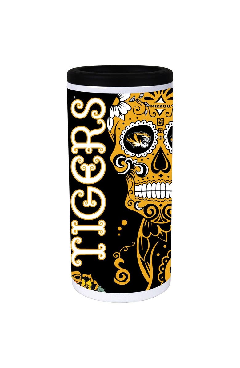INDIGO FALLS Missouri Tigers Dia Stainless Steel 12oz. Slim Can Cooler, Main, color, White
