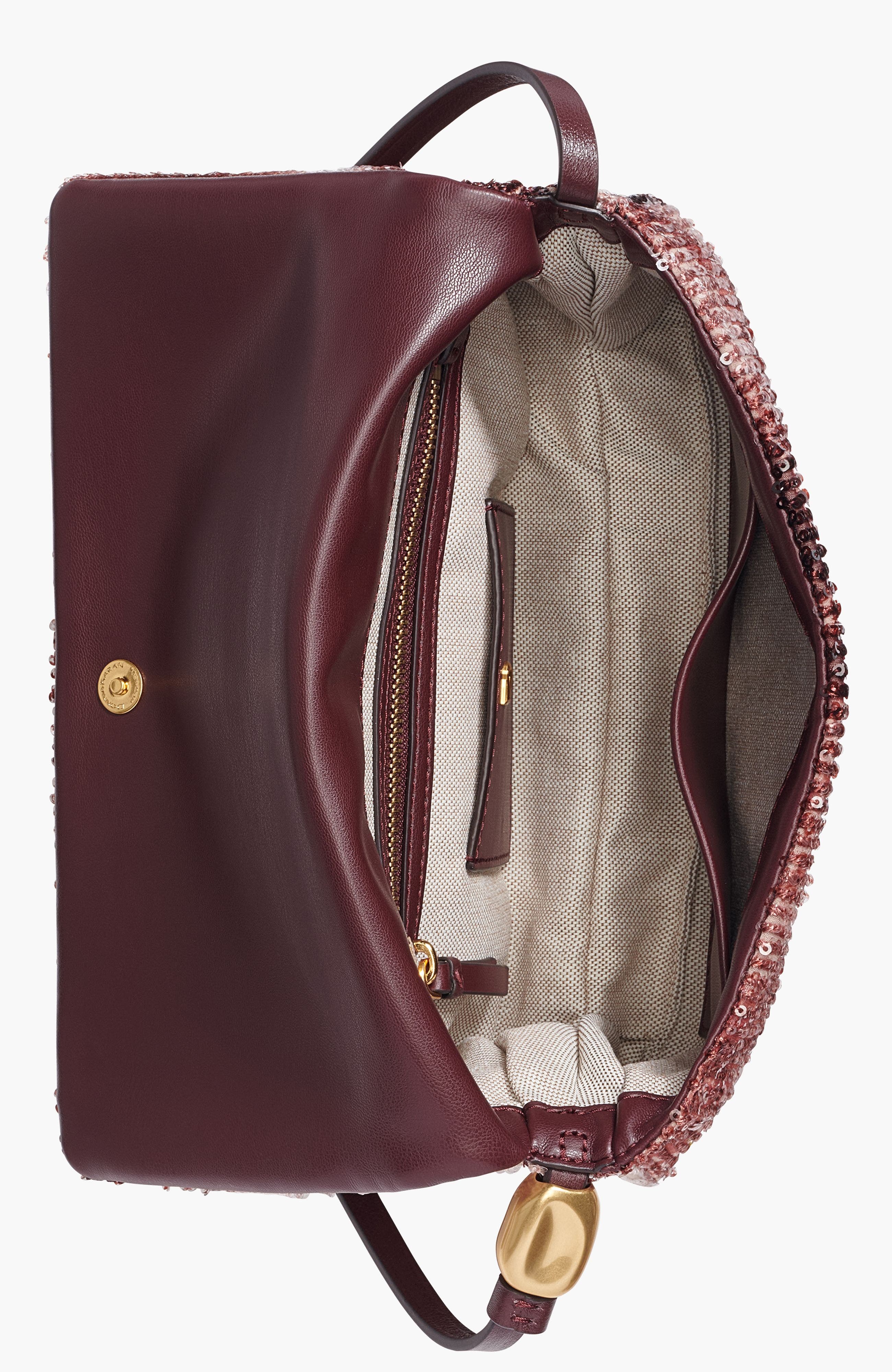 Velvet Flap Shoulder Bag, Alternate, color, Black Cherry
