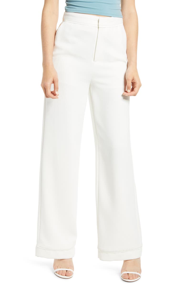 Endless Rose Wide Leg Crepe Trousers, Main, color,