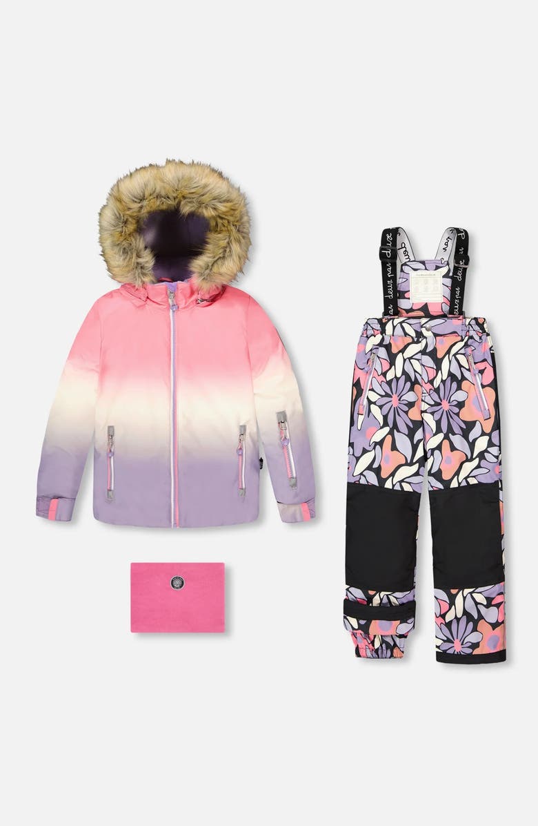 Deux par Deux Two-Piece Play Snowsuit Retro Flower, Main, color,