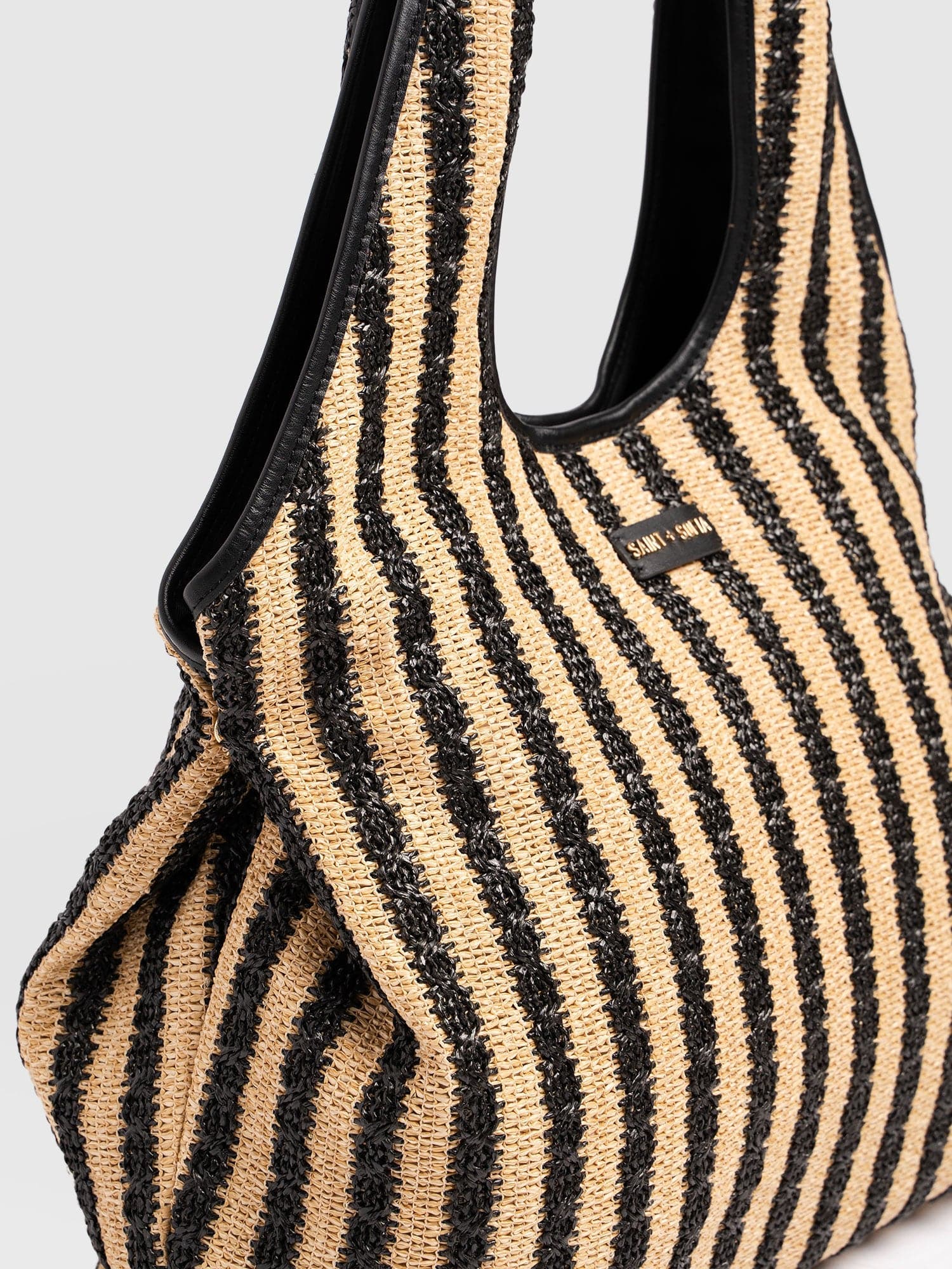 Large Stella Shoulder Tote Bag, Alternate, color, Black Raffia