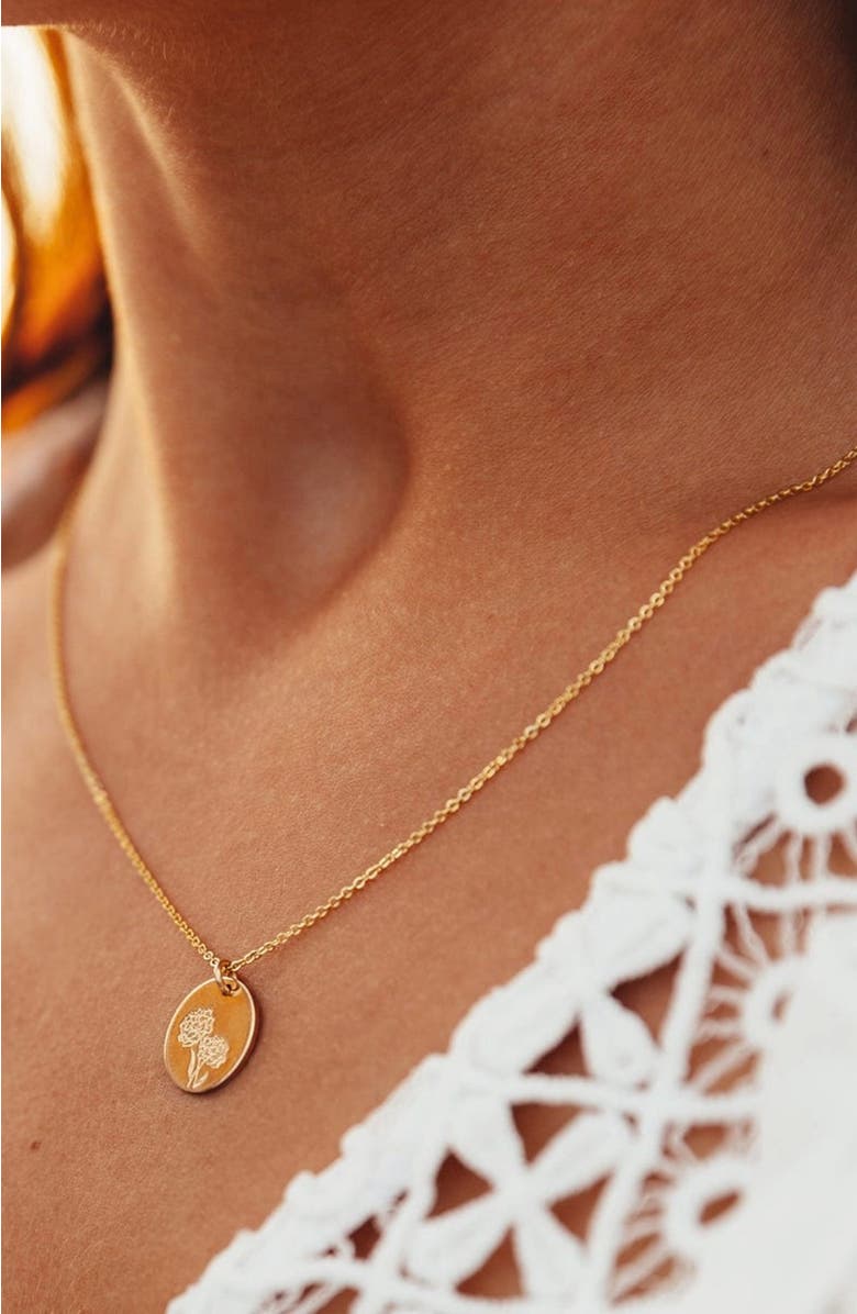 MADE BY MARY October Birth Flower Necklace, Alternate, color, Silver