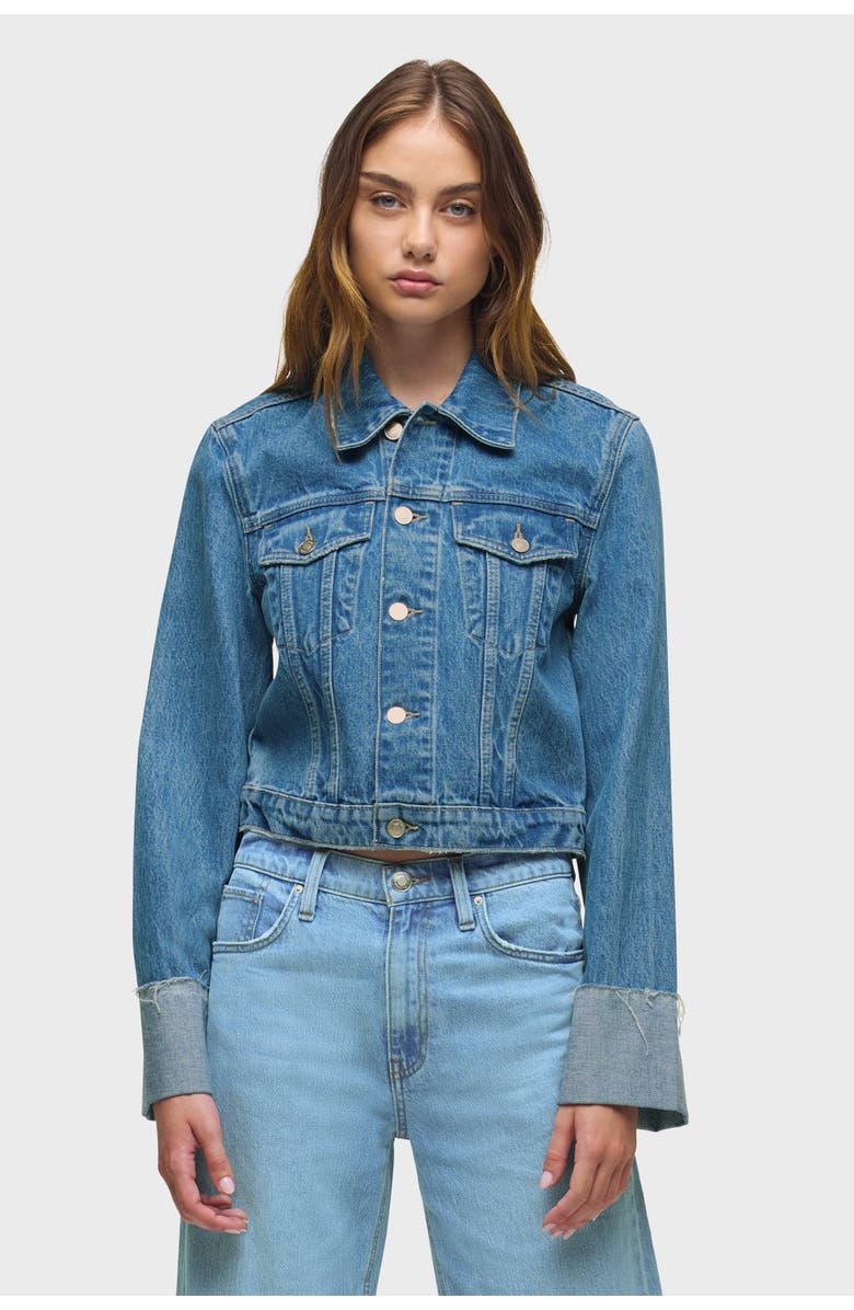 Hudson Jeans Cuffed Cropped Denim Jacket, Main, color, Universal
