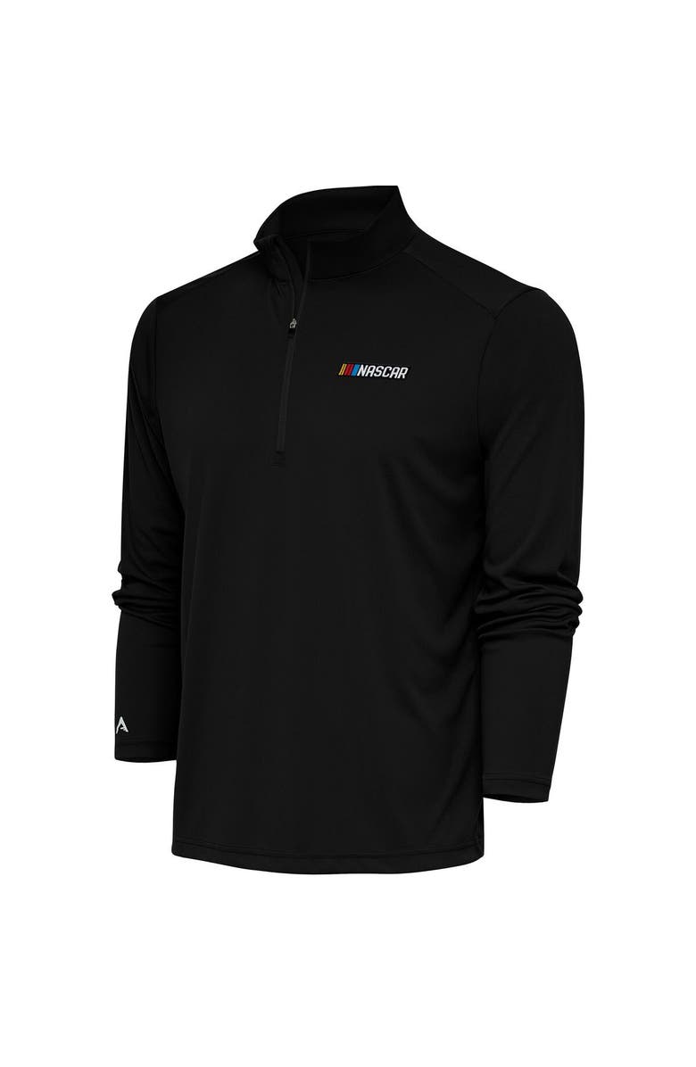 ANTIGUA Men's Antigua Black NASCAR Tribute Quarter-Zip Pullover Top, Main, color, Black