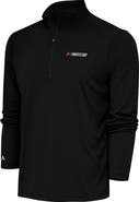 ANTIGUA Men's Antigua Black NASCAR Tribute Quarter-Zip Pullover Top