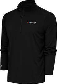 ANTIGUA Men's Antigua Black NASCAR Tribute Quarter-Zip Pullover Top