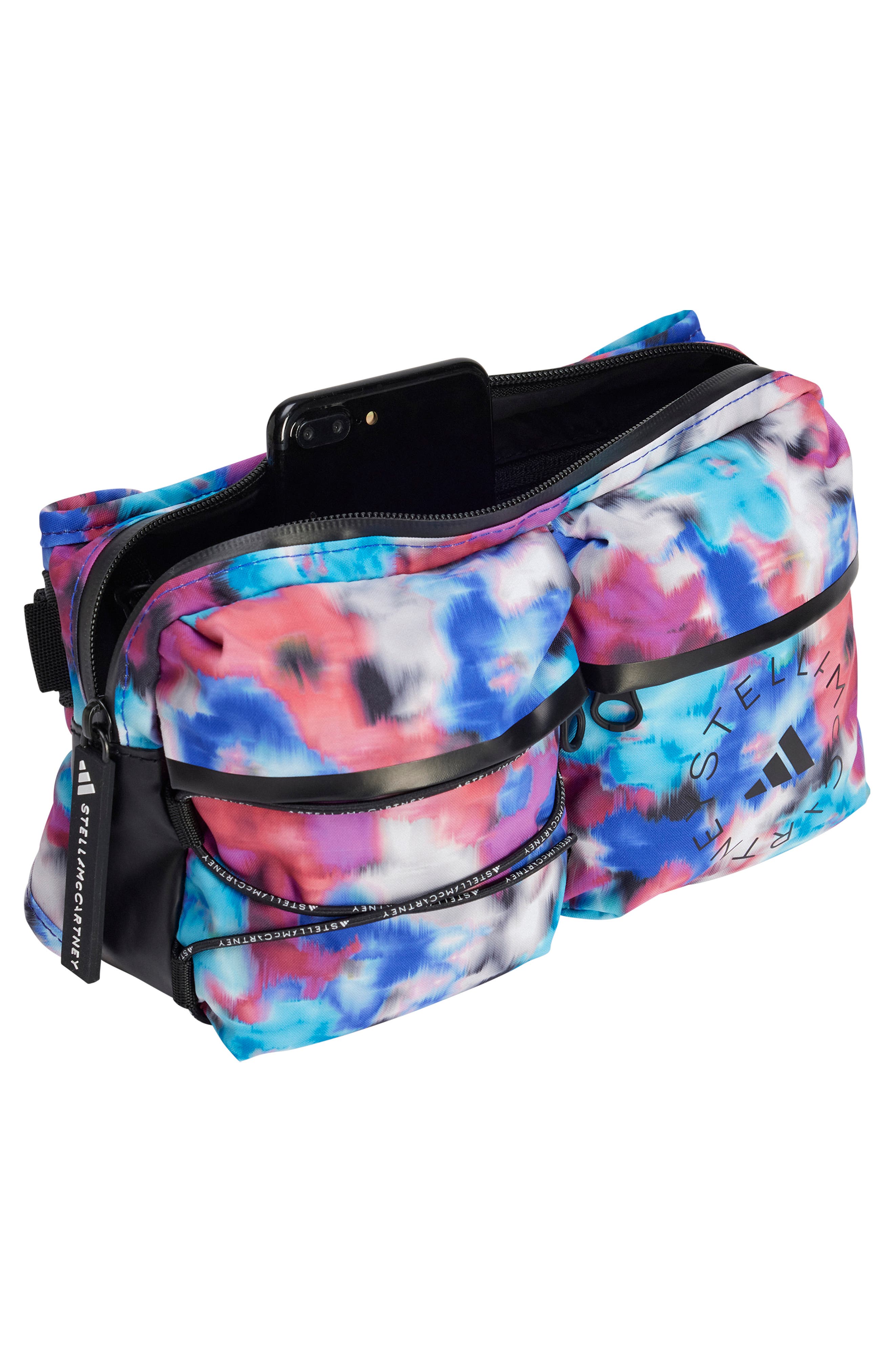 adidas by Stella McCartney Print Belt Bag, Alternate, color, Black Multi