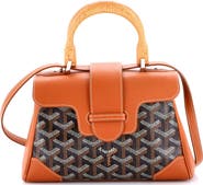 Pre-Owned Goyard Saigon Top Handle Bag Coated Canvas with Leather Mini