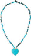 SAACHI Beaded Heart Pendant Necklace