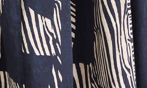 Nic + Zoe Nic+zoe Placed Zebra Stripe Stretch Cotton A-line Skirt In Indigo Multi