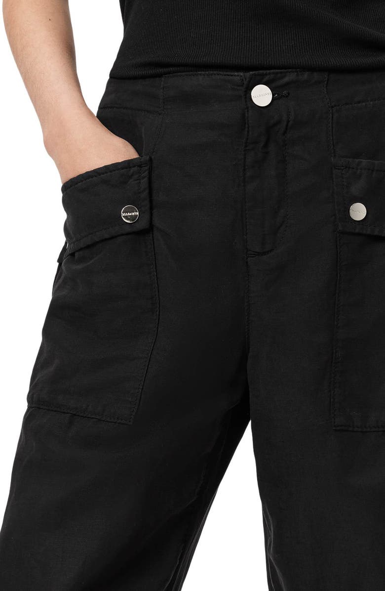 AllSaints Val Twill Cargo Pants, Alternate, color, Black