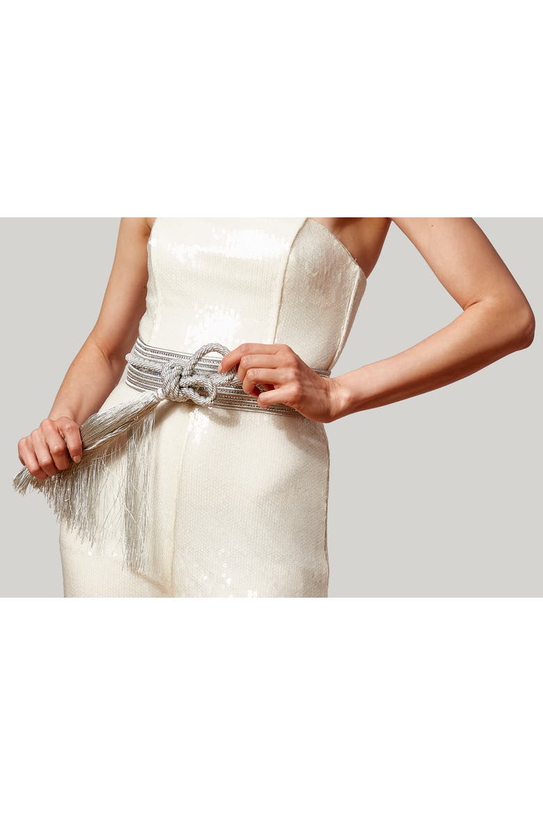 WRAP CORDED BELT SILK CORD, Main, color, SILVER RHINE
