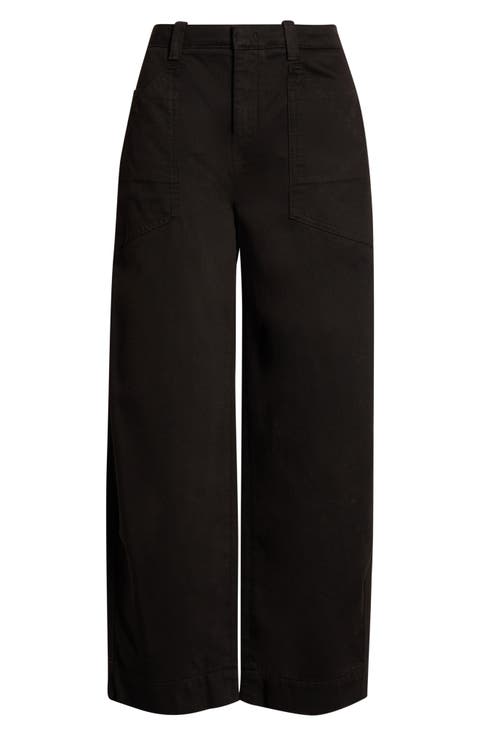 Washed Cotton Mid Rise Utility Pants