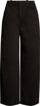 Vince Washed Cotton Mid Rise Utility Pants