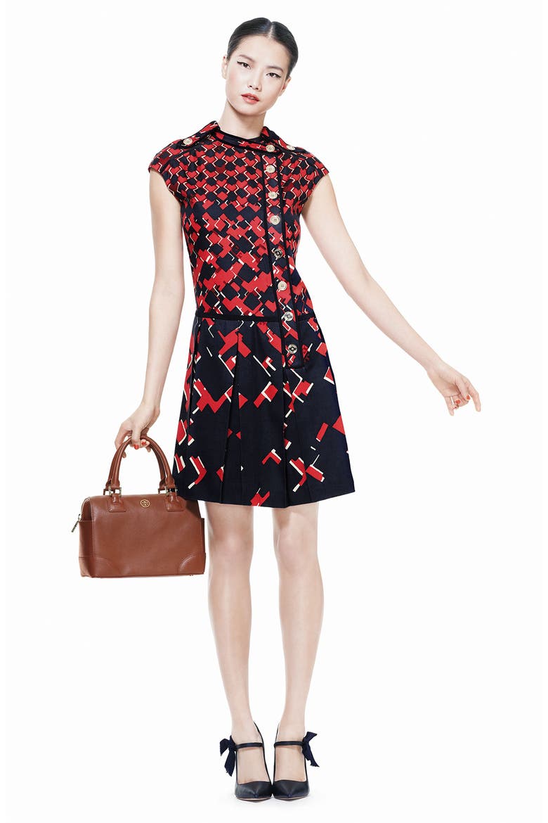 'Truman' Print Silk Dress, Alternate, color, SANGRIA ROZEL