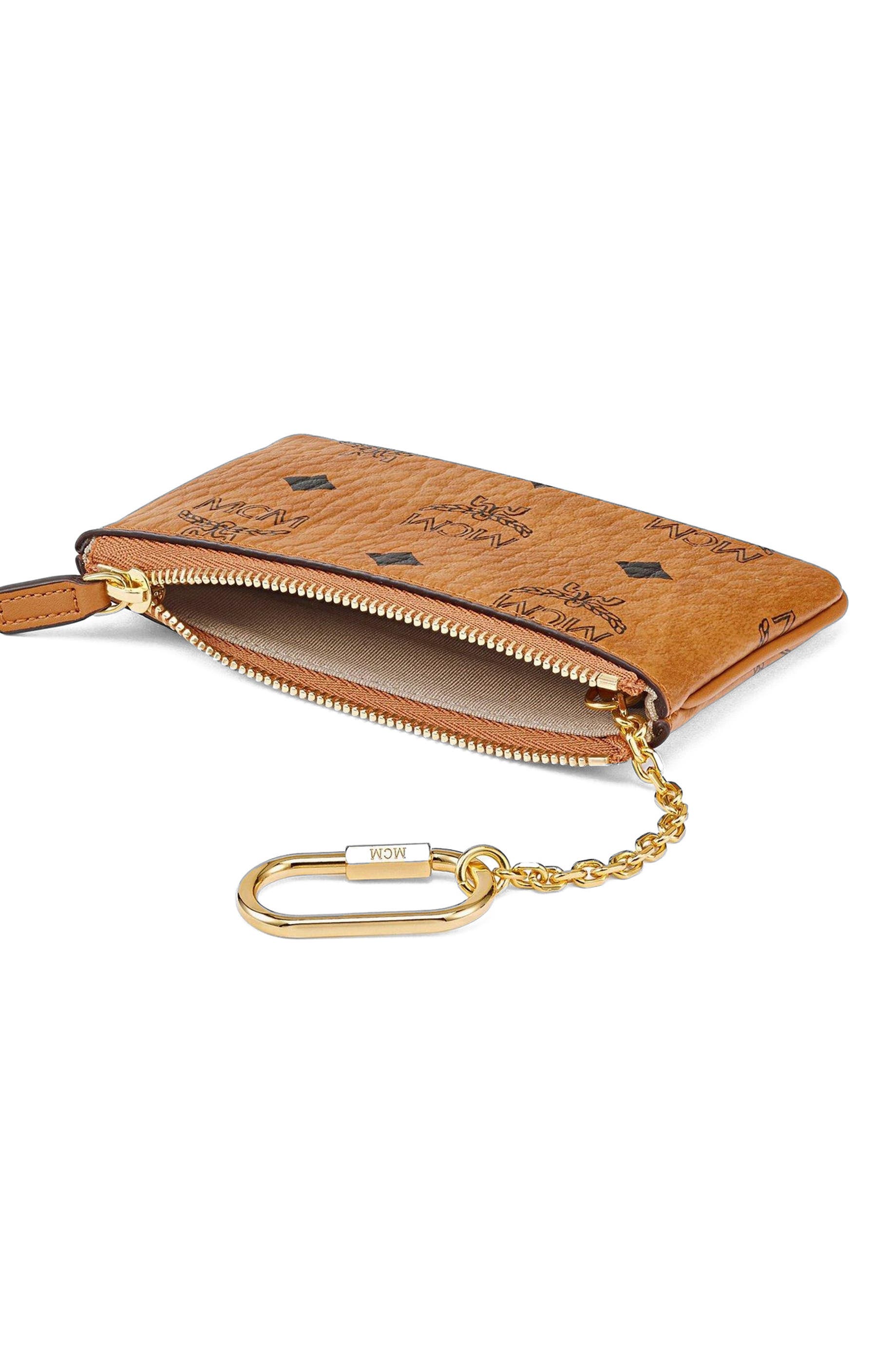 MCM Key Pouch in Visetos Original, Alternate, color, Cognac
