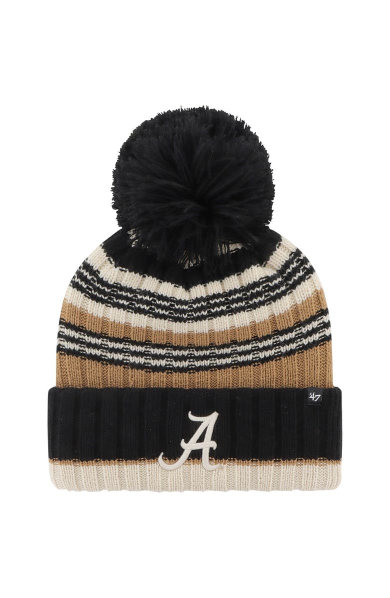 '47 Women's '47 Khaki Alabama Crimson Tide Barista Cuffed Knit Hat with Pom, Main, color, Khaki