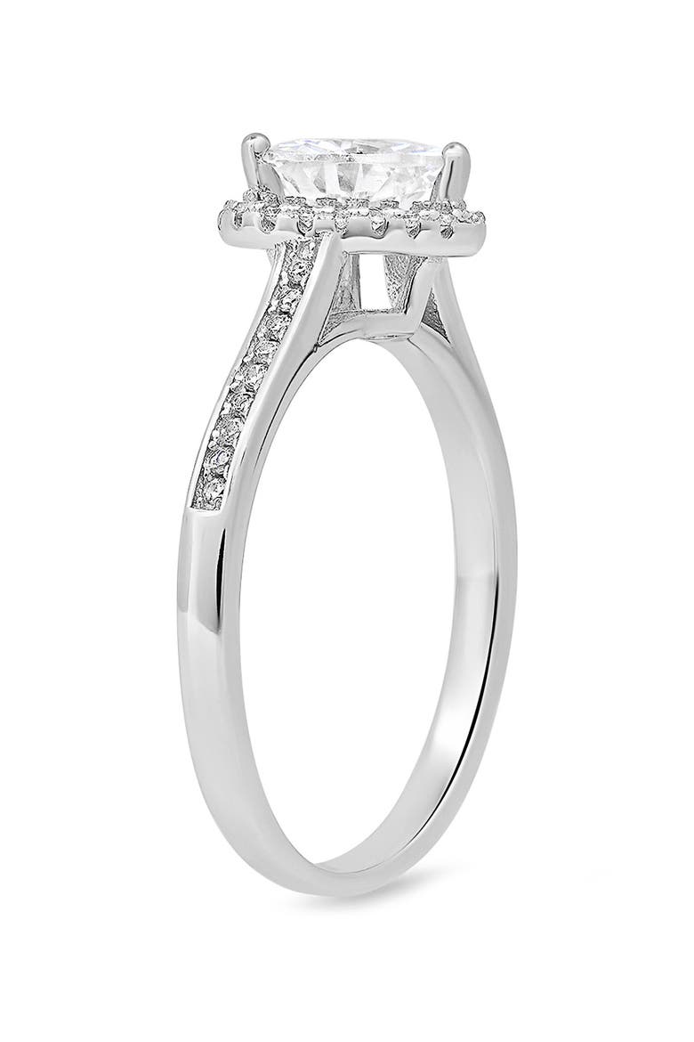 Sterling Silver Heart Cut Cubic Zirconia Ring, Alternate, color, SILVER