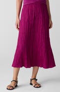 Eileen Fisher Crinkled Silk Midi Skirt