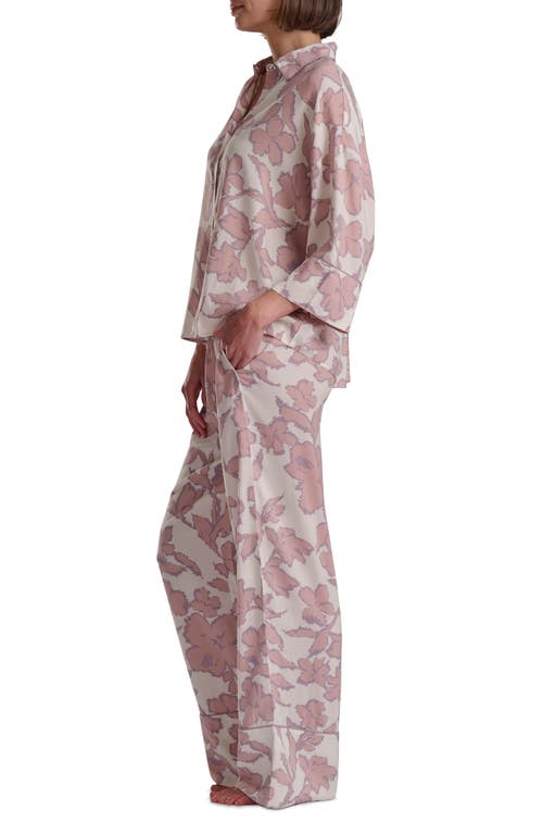 Splendid Button-up Shirt & Pants Pajamas In Pink
