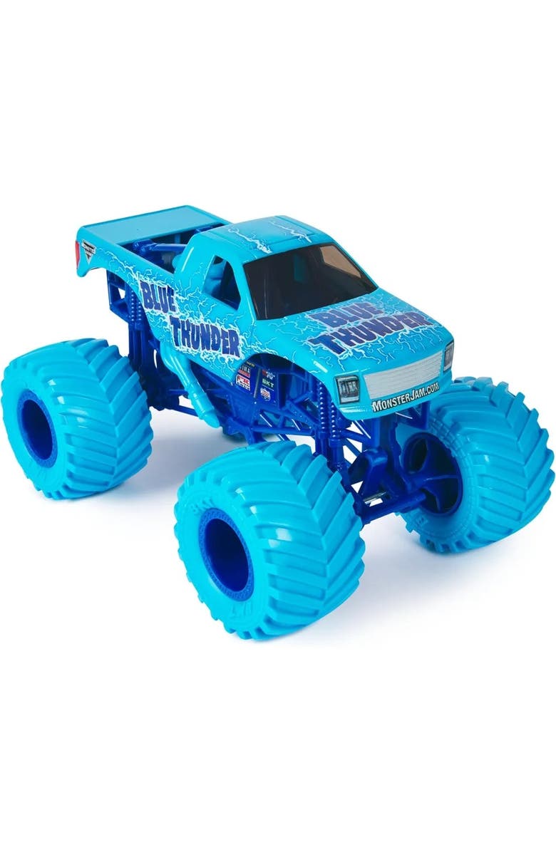 Monster Jam Blue Thunder Monster Truck - Aqua - 124 Scale Die-Cast Vehicle-Chrome Rims and BKT Tread Tires for Playsets, Ages 3+, Alternate, color, Blue
