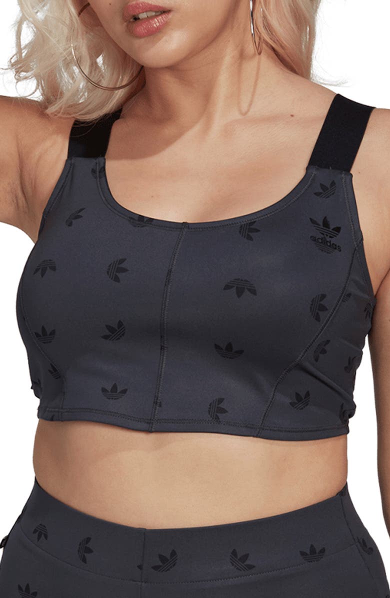 adidas Trefoil Corset Crop Top, Main, color, 