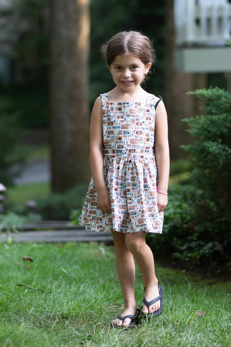 Girls Pinafore Dress, Alternate, color, Boommbox/Headphones